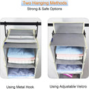 Large-Sized Hanging Shoe Organizer 8-Shelf, Hanging Closet Organizer with 8 Side Pockets, Wider Hanging Shelves for Storage Shoes Clothes 9" W × 11.8" D× 48" H, Grey — 4