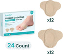 Promifun Bunion Pain Relief Pads to Wear with Shoes - 24 ct Bunion Cushion - Moleskin Protect Feet for Men and Women - Water-Resistant Self-Stick Adhesive (Multi-Size) | 24 Count ( Multi-size) | Beige — 7