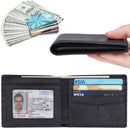 HIMI Wallet for Men-Genuine Leather RFID Blocking Bifold Stylish Wallet With 2 ID Window - Denim Blue - Vintage Style — 2