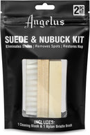Angelus Suede & Nubuck Cleaner Kit - 1 Cleaning Eraser Block and 1 Nylon Bristle Brush - Eliminates Stains, Removes Spots, Restores Nap - for Leather Suede Shoe, Handbags, Jackets, Boots, Furniture — 2
