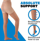 ABSOLUTE SUPPORT Women Sheer Compression Pantyhose 20-30mmHg, Beige/2XL | XX-Large — 5