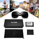 Joopin Oversized Rectangle Sunglasses UV400 Protection Shades for Women | Black Black | Polarized — 6