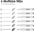 Grabie Micro Fineliner Pens, 6 Black Waterproof Drawing Pens | 6-Black — 3