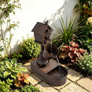 ROARLITEE Metal Outdoor Garden Fountain 27" Soothing Water Flow