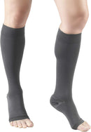 Truform 20-30 mmHg Compression Stockings for Men and Women, Knee High Length, Open Toe | Gray | 2X-Large (1 Pair) | Microfiber Knit — 5