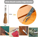 Leather Tooling Kit, Including Leather Cutting Knife Tracing Wheel Edge Beveler Groover Wooden Burnisher Swivel Knife Leathercraft Accessories-7PCS-silver — 6