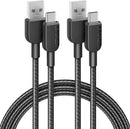 Anker USB A to USB C Cable, Charger Cord (2-Pack, 6 ft, Black) 1