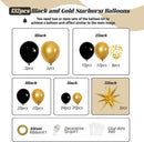 Black and Gold Balloons Garland Arch Kit with Black Gold Confetti Balloons — 2