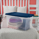 Sterilite Color Program, Large Clear Plastic Storage, 64 Quart, 6-Pack — 6