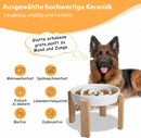 Elevated Slow Feeder Dog Bowl, 6.7" Ceramic Maze Dog Bowl with Stand — 4