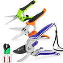 3 Packs Professional Garden Pruning SK5 Steel Blades Trimming Scissors Handheld Pruners Set with Gardening Gloves，Ideal Garden Tool | Blue&orange&green | 3 PCS — 1
