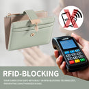 Pomelo Best Small Wallet Women RFID Blocking Bifold Soft Leather Card Holder with ID Window Zipper Coin Pocket Wallets for Women Green — 5