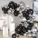 MEBAY Black Silver Balloons Garland Arch Kit, 146Pcs Latex Balloons Different Sizes 18 12 10 5 Inch for Party Decorations, Wedding Backdrop, Birthday, Graduation | 146-black-silver — 1