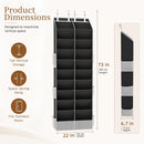 Criusia Over the Door Shoe Organizer, 20-30 Pairs Heavy-Duty Hanging Shoe Storage with Large Pockets, 10-Tier Door Shoe Rack with 4 Hooks for Sneakers Sandals Heels Boots (Black) — 3