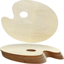 12 Pack Unfinished Wood Palette 12 x 9 inch Wooden Oval Painting Palette for Crafts — 1