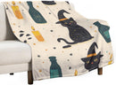 LIZALIG Whimsical Magic Halloween Fleece Throw Blanket, Black Cat Witch Potion Decor for Sofa Bedroom Halloween Party | Sj-yh838 | 30"×40" — 1