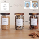 6 Set Glass Pantry Storage Jars with Acacia Airtight Lid - 23oz Thicken Glass…
