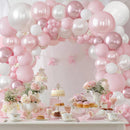 Blocesa Pearl Pink White Balloons Arch Kit Double Stuffed, Party Decor. — 6