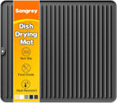 Songrey Silicone Dish Drying Mat for Kitchen Counter, 18" x 16", Black