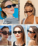 Rectangle Sunglasses for Women Men Trendy Y2K 90s Square Sun Shades UV400 | A:black and Leopard Brown — 2