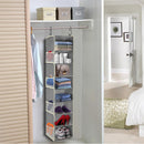 Large-Sized Hanging Shoe Organizer 8-Shelf, Hanging Closet Organizer with 8 Side Pockets, Wider Hanging Shelves for Storage Shoes Clothes 9" W × 11.8" D× 48" H, Grey — 2
