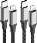 2Pack MFi Certified 3ft USB-C to Lightning Cable for iPhone 14/13/12, iPad 1