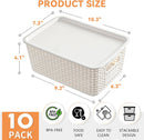 10 Pack Small Plastic Storage Bins with Lids, Stackable Plastic Storage Baskets for Organizing with Handles, Organizer Bins with Labels for Room, Craft, Containers for Pantry Organizers and Storage — 3