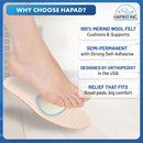 HAPAD Metatarsal Pad 5/16" - Medium, Wool Felt Ball of Foot Pad - 1 Pair 6