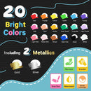 Window Chalk Markers for Glass Washable, 20 Colors Jumbo Liquid Chalk Marker with 15mm 3 in 1 Nib Thick Wide Tips, Big Chalkboard Markers, Car Paint Pen for Auto, Bistro, Mirror, Poster, Blackboards | Neon - 15mm 20Pack — 3