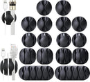 OHill 16PCS Black Cable Clips, Self Adhesive Cord Holder Cord Organizer photo 1