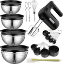 Lord Eagle 5-Speed Hand Mixer Electric With 4 Mixing Bowls Set