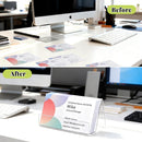 3 Pcs Acrylic Business Card Holder for Desk, Desktop Business Card Stand, Clear Name Cards Display Holder for Exhibition Accessories Home Office, Capacity: 50 Cards — 4