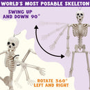 JOYIN 5 PCS Posable Halloween Skeleton Decor 16 Inches, Full Body Posable Joints Hanging Skeletons for Halloween Decorations, Graveyard Props, Haunted House Accessories, Spooky Scene Party Favors — 4