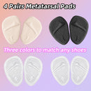 Ball of Foot Cushions for Women, 8PCS Metatarsal Pads & Shoe Inserts | Instant Pain Relief & All-Day Comfort, Secure Gel Heel Inserts for High Heels, Universal Fit Size ((Clear, Beige, Black) 2