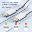 2Pack Type C to Type C Fast Charging Cord 6ft for Apple iPhone 17/16/15 6