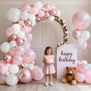 Blocesa Pearl Pink White Balloons Arch Kit Double Stuffed, Party Decor. — 5