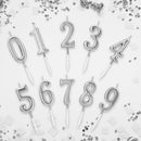Beanlieve 10-Pieces Numeral Birthday Candles - Cake Numeral Candles Number 0-9 Glitter Cake Topper Decoration for Birthday,Wedding Anniversary,Party Celebration (Silver) — 2