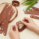 OLYCRAFT 12pcs Adjustable Leather Bracelets 8.6x1 Inch Blank Genuine Leather Snap Bracelets Blank Leathers Cuff Bracelet Leathers Wristband Brown Bracelet for DIY Craft Jewelry Making — 3