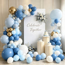 Zesliwy Dusty Blue White Gold Balloons Arch Kit, Latex, Party Decoration — 4