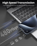 SwaggWood 60W USB C to USB C Cable 10ft 3 Pack Fast Charging Braided Cord 8