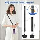 Doormoon Phone Lanyard, Universal Adjustable Neck Strap for Phone Case Keys ID Badges Cell Phone Lanyard Compatible with iPhone, Samsung, Most Smartphones, 2 Pack, Black Black photo 3