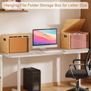 Sbanmao Acrylic File Organizer with Lid, Bamboo File Box with Handle, Hanging File Folder Organizer, Portable Filing Organizer File Crate Storage Box for Home Office Classroom, Letter Size — 3