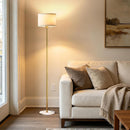 63" Gold Floor Lamp for Living Room, Standing Lamp with Marble Base — 7