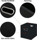 Black Foldable Storage Cubes Bins , Fabric Storage Box Cubes Organizer Baskets with Dual Handles for Home Organizer (Black) — 7