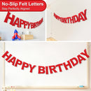 Pre-Strung Felt Happy Birthday Banner Red Garland Set — 4