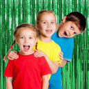 20 Pack Green Streamers Backdrop Jungle Party Decorations Foil Fringe Backdrop Curtains Photo Booth Backdrop for Birthday Dinosaur Animal St Patrick's Day Football Christmas Party Decorations | 39.4"w X 78.7"l (Pack of 20) — 4