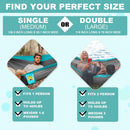 SZHLUX Camping Hammock Double & Single Portable Hammocks with 2 Tree Straps and Attached Carry Bag,Great for Outdoor,Indoor,Beach,Camping,Light Grey / Sky Blue — 2