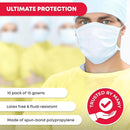 Ever Ready First Aid Disposable Isolation Gown with Elastic Wrists, Universal Size, Yellow - Case of 100 — 7