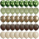 Sage Green Brown Safari Balloons, 60PCS Dusty Olive Green Coffee Beige Metallic Gold Eucalyptus Latex Balloon, Camo Army Hunting Balloons for Woodland Baby Shower Birthday Party Decorations Supplies | 12inch-60pcs — 1