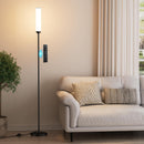 Ambimall LED Floor Lamp with Remote Control, Foot Switch, Black — 1